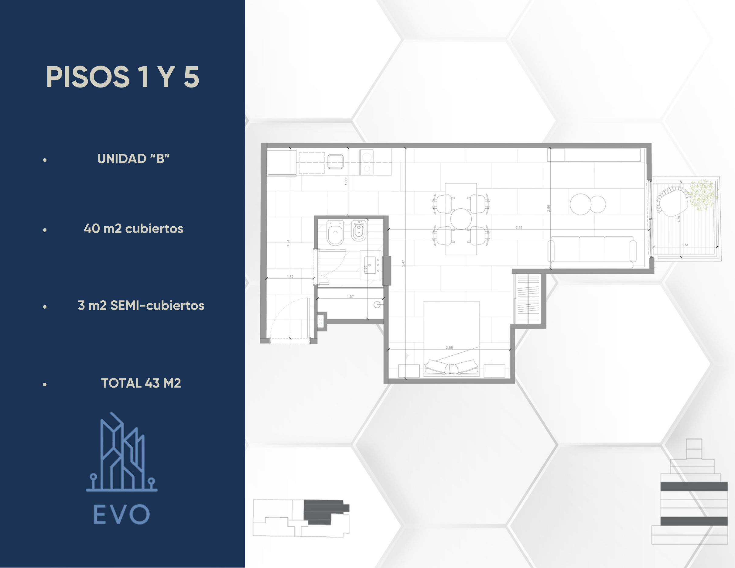 Plano principal de Venta Departamento Monoambiente Divisible con Balcón, Piso 5 · Villa Ortúzar, Subte B