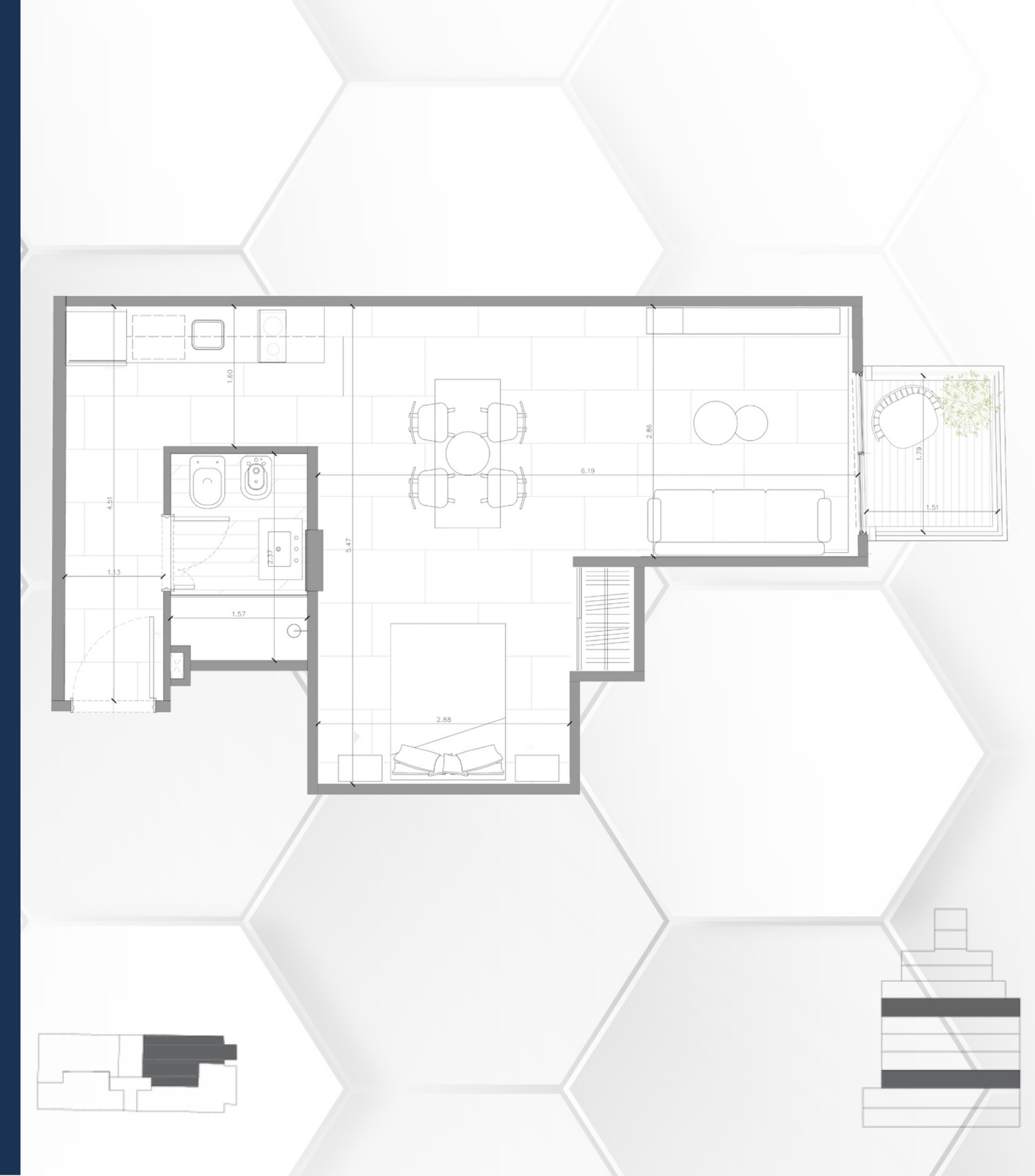Plano principal de Monoambiente divisible en construcción | Villa Ortúzar | Entrega Dic 2026
