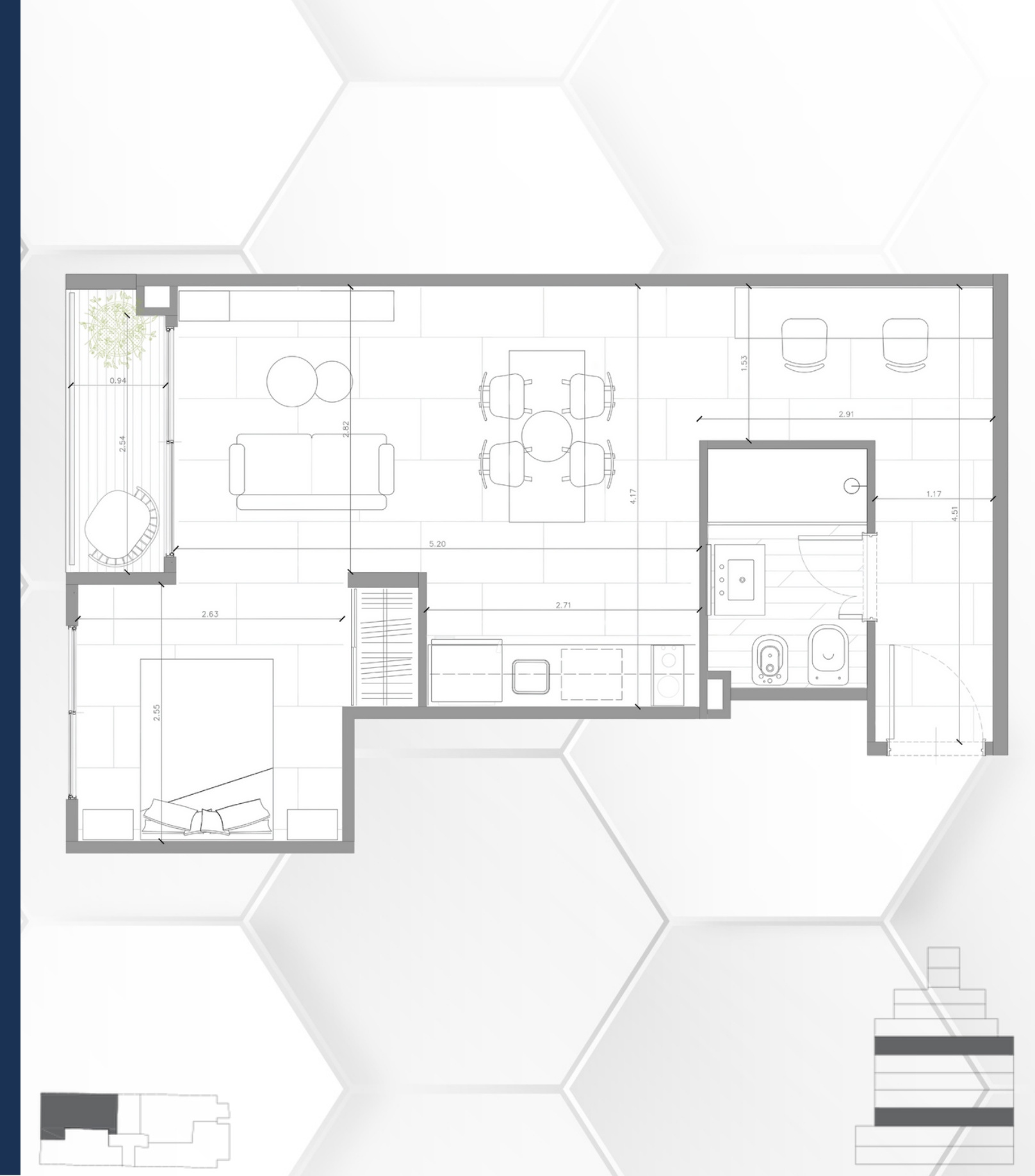 Plano principal de Monoambiente divisible en construcción | Villa Ortúzar | Entrega Dic 2026