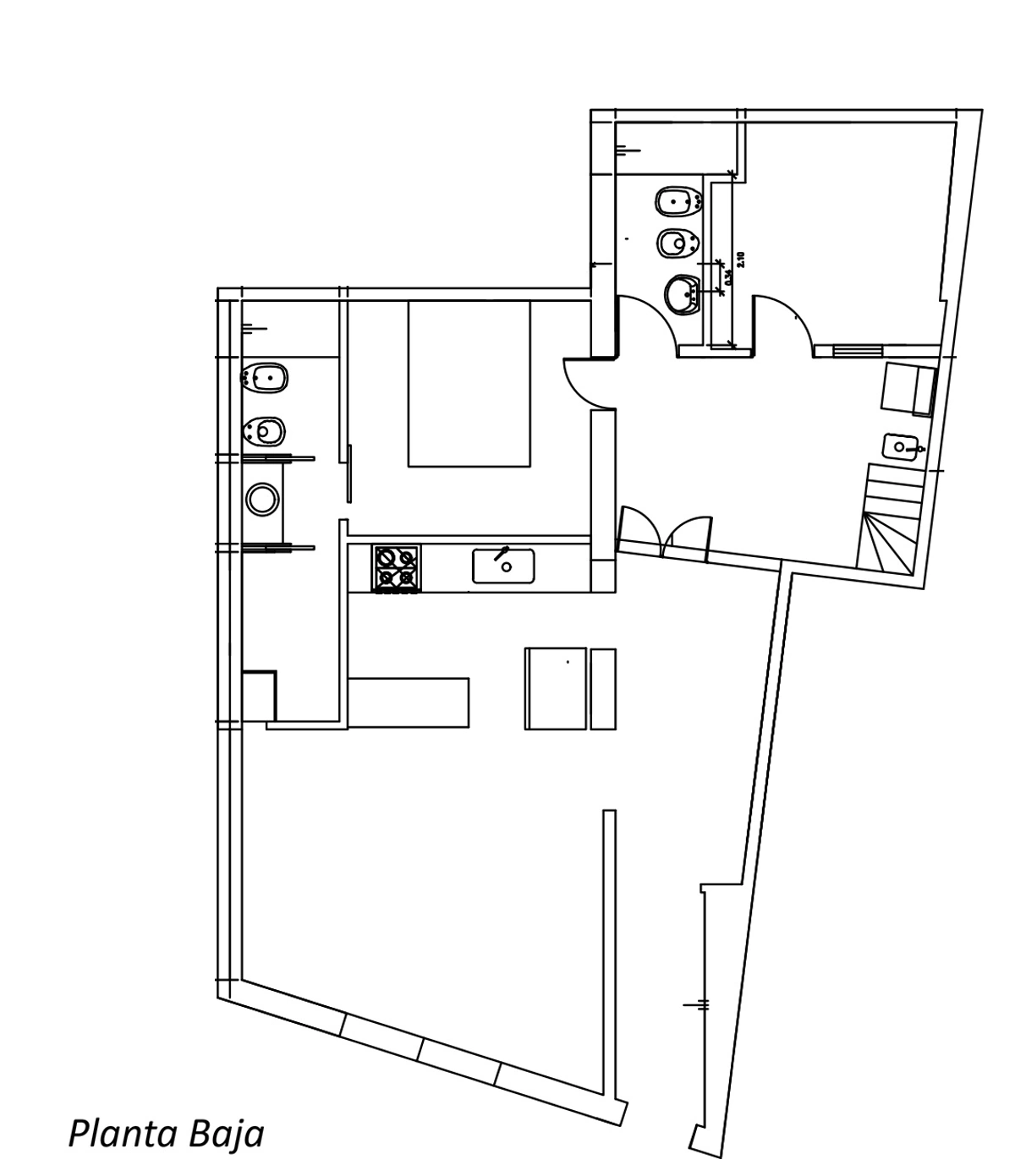Plano principal de PH 4 Ambientes reciclado a nuevo sin Expensas